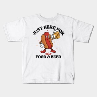 Just Here For The Food And Beer Kids T-Shirt